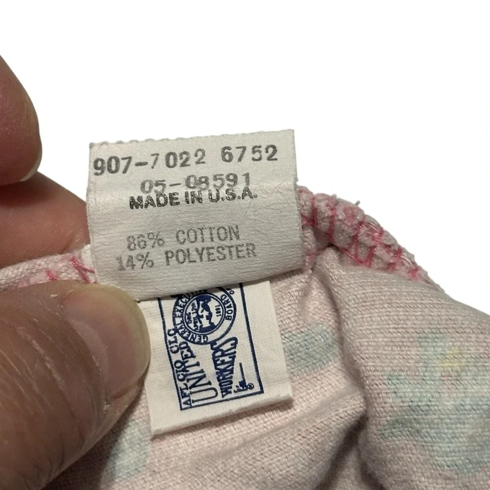 Vintage 90's Oshkosh B'gosh Pink Blue Floral Jumper Dress 4 Corduroy‎ Union Made